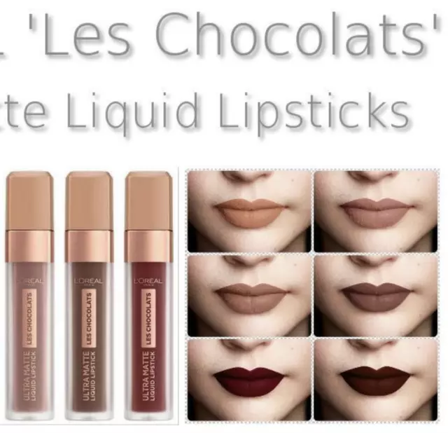 L'OREAL 'Les Chocolats' Ultra Matte Liquid Lipstick Nude Neutral Shades NEW IN!