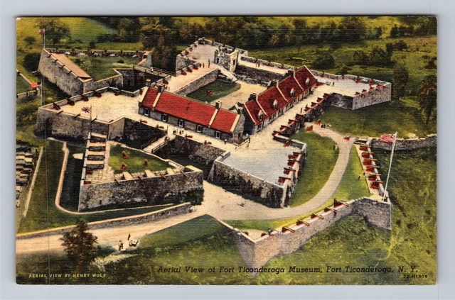 Fort Ticonderoga NY-New York, Aerial View Of Museum Vintage Postcard