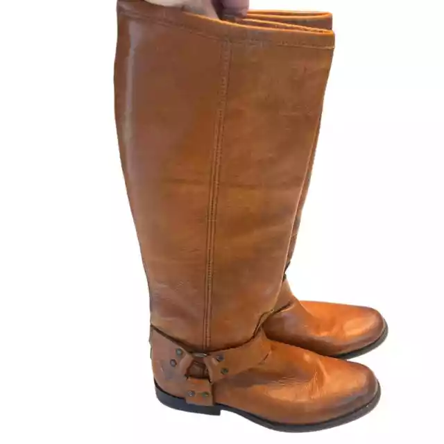 Frye Women’s Brown Phillip Harness Knee High boots Size 6.5