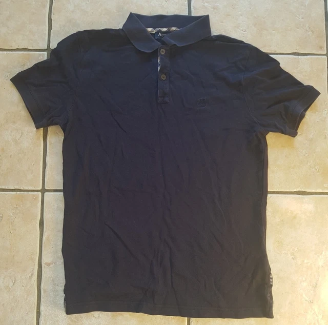 Polo da uomo Aquascutum blu navy taglia small 38" circonferenza petto