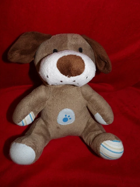 Doudou Peluche Chien Beige Marron Blanc  Bisous d'Ange Tom & Kiddy NEUF