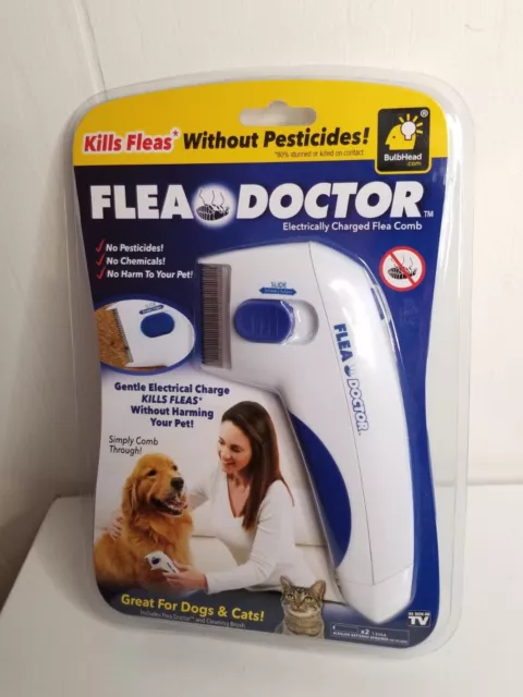 Flea Doctor Electrically Charged Flea Comb ASOTV For Dogs & Cats Kills Fleas