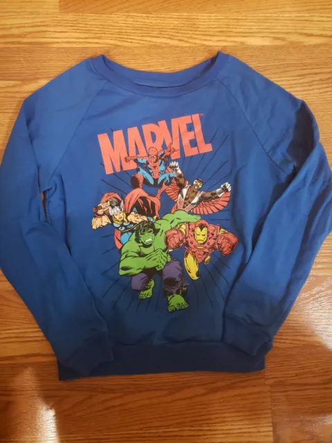 Marvel Youth Kids Size L 11-13 Sweatshirt Spiderman, Hulk, Iron Man, Thor