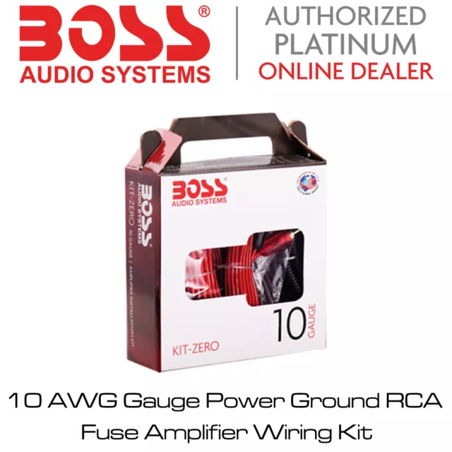 Boss Audio KIT-Z - 10 AWG Gauge Power Ground RCA Fuse Amplifier Wiring Kit