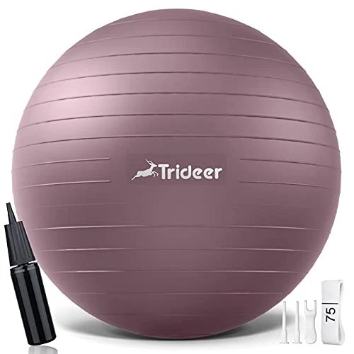 Trideer Yoga Ball - Exercise Ball for Workout pilates Stability - Anti-Burst ...