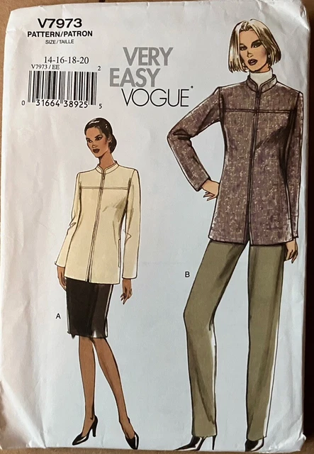 VERY EASY VOGUE Sewing Pattern Semi Fitting Jacket Skirt Trouser’s S 14 ...