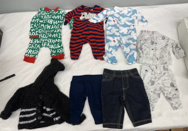 Baby Boy Clothes Newborn 0-3m 3-6m NB 3 Months Lot of 21 Pieces Pajamas Pants