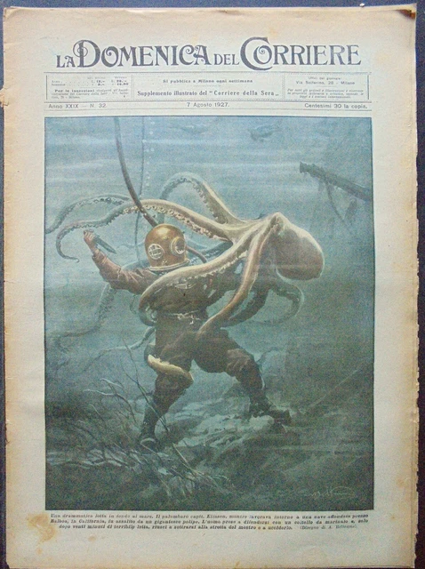 La Domenica Del Corriere - 11 Septembre 1927 - Piedigrotta Gemito De Pinedo - Italie