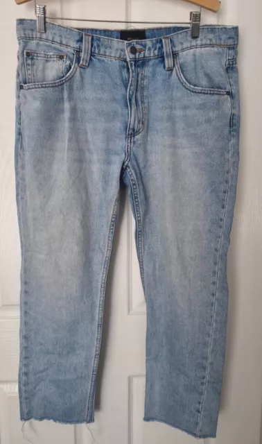 Rollas Mens Blue Relax Fit Jeans Size 34 Zip Fly