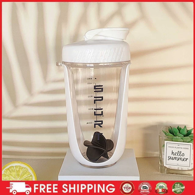 Bollitore 590 ml bottiglie shaker bevande tazza frullato bollitore sportivo con manico (bianco)