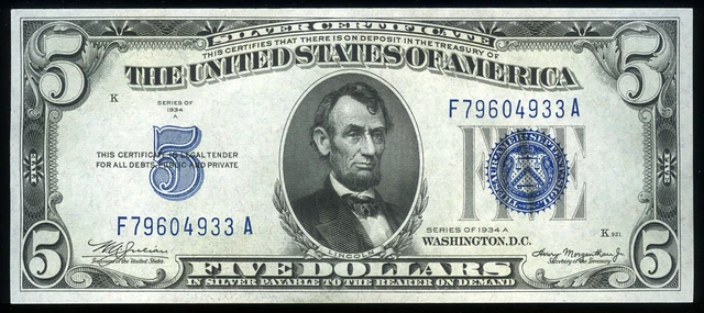 $5 1934A Silver Certificate FR#1651 Choice Uncirculated ******LOOK******