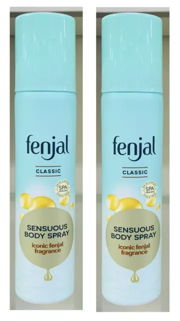 2x Fenjal Classic Body Spray 75ml