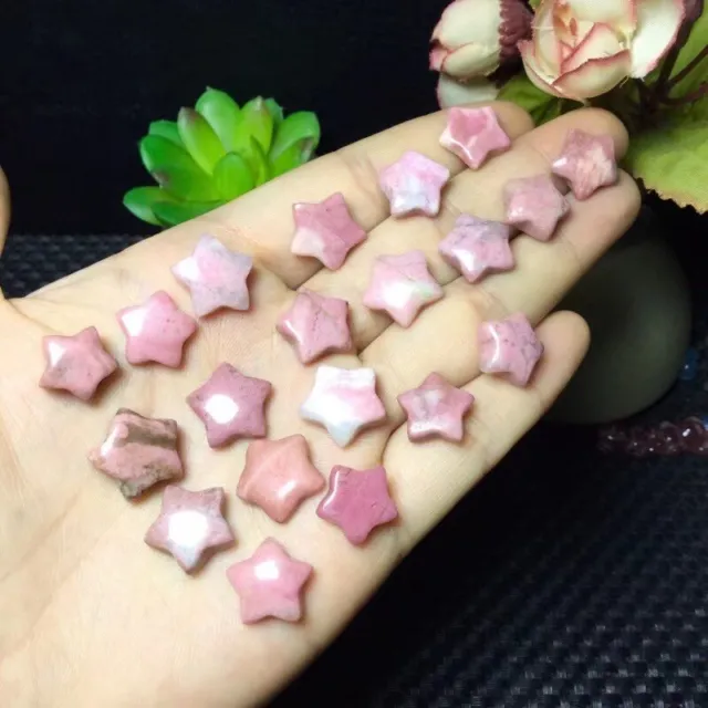10 Pc Natural Rose Rhodonite Quartz Star Pendant Reiki Stone Healing