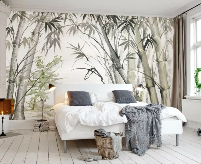 Bamboo Forest Japanese Art Wallpaper Self-Adhesive Removable Wall Paper Mural