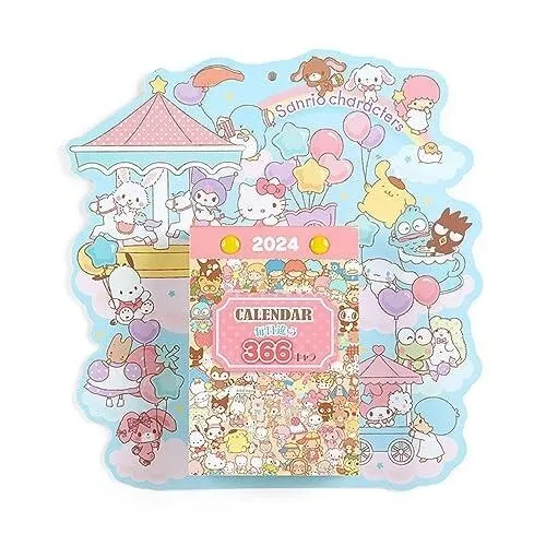 SANRIO CALENDAR 2025 Wall mounted daily calendar with 366 patterns from