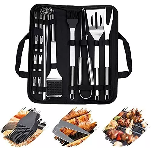 Kit Barbecue 10 Pezzi Acciaio Inossidabile Set Barbecue Griglia Esterno Cucinare