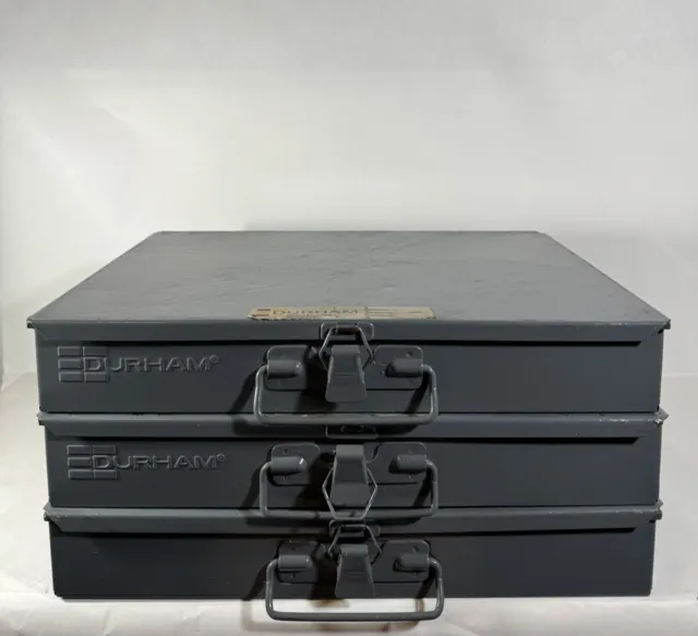 3 Durham Manufacturing Metal Compartment Boxes/Bins for Screws Bolts Nuts Washer