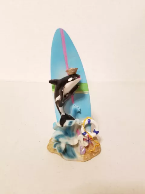 Tradewind Bay Polystone Surfboard Figurine, Orca w/Guitar & Surfboard Figurine