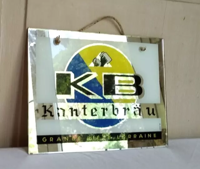 Ancien Petit miroir publicitaire Bières KB Kanterbrau
