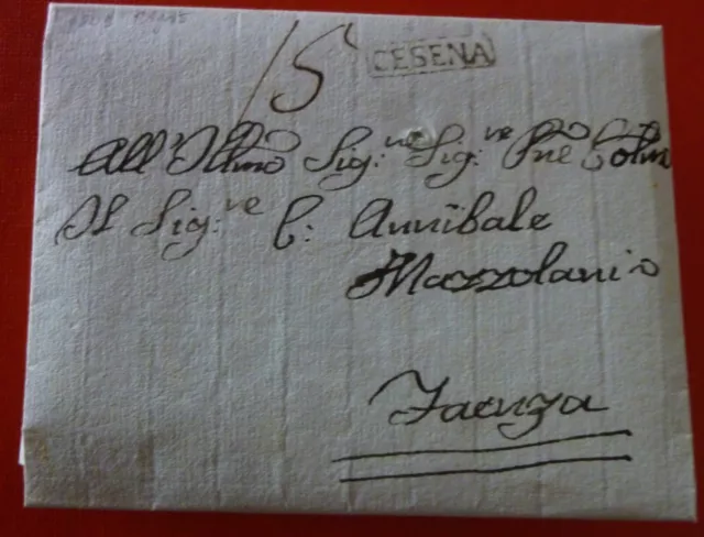 Italy   Prephilatelic Letter from Cesena to Faenza