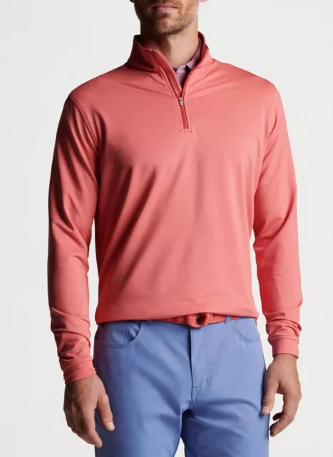 NWT Peter Millar Perth Melange Quarter -Zip Pullover