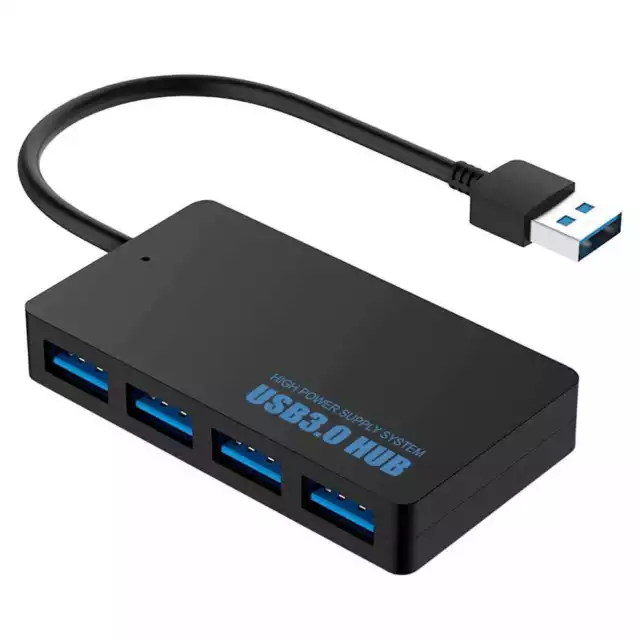 Hub USB 3.0 4 Porte SuperSpeed SS 5 Gbps Multiporta con LED Indicatore Nero