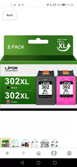 302XL Ink Cartridges 302 Ink Cartridges Combo Pack Remanufactured for HP 302 XL