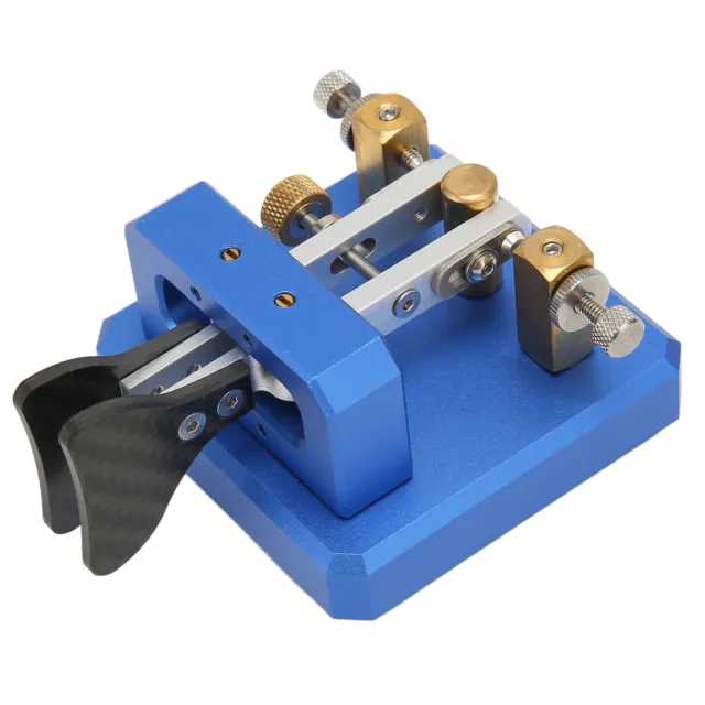 (Dark Blue)Auto Morse Telegraph Key CW Morse Code Key Double Paddle Lightweight