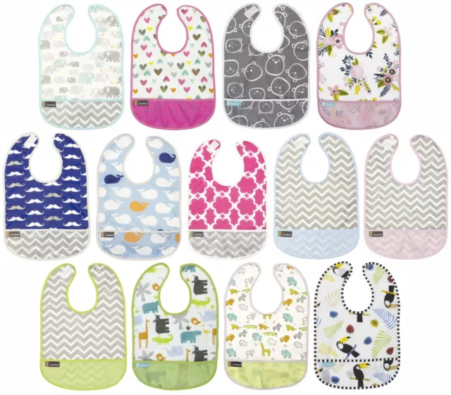 Kushies Cleanbib Infant or Toddler Waterproof Clean Bib with Pocket - K281