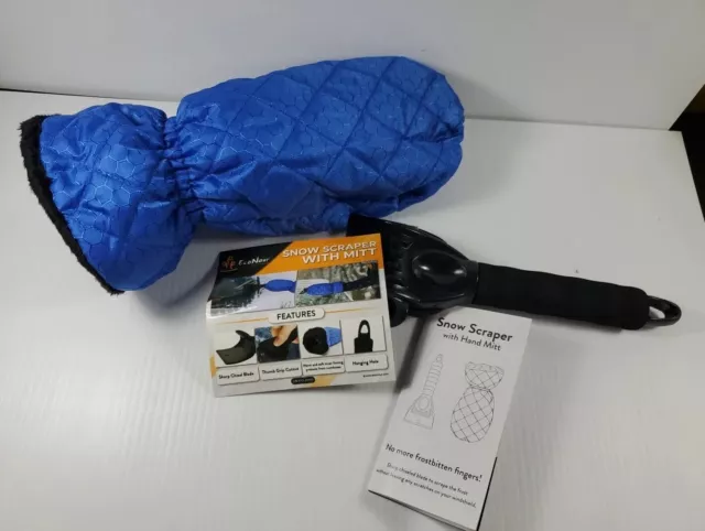 Car Winter Ice Snow Scraper with Mitt Fleece Glove Window Windshield Ice Remover 2