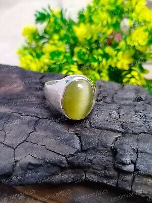 Natural Chrysoberyl Cats Eye Ring Sterling Silver Ring Gift For Men Ring Jewelry