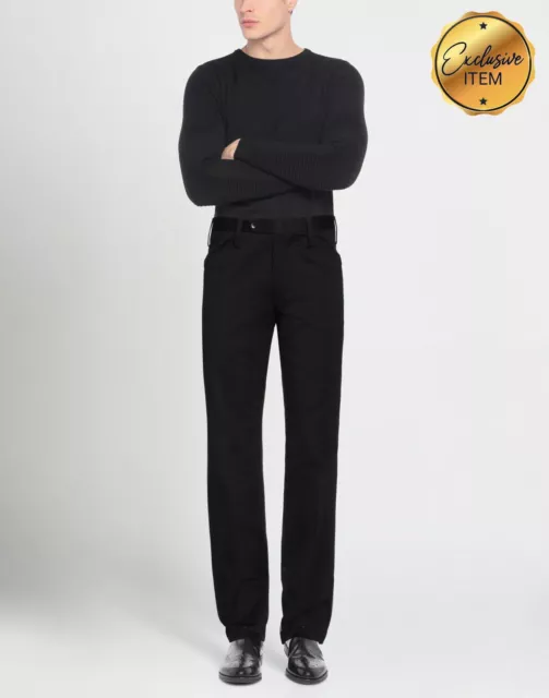 PANTALONI ANTERIORI PIATTI Gucci IT54 US44 XXL neri vita alta con