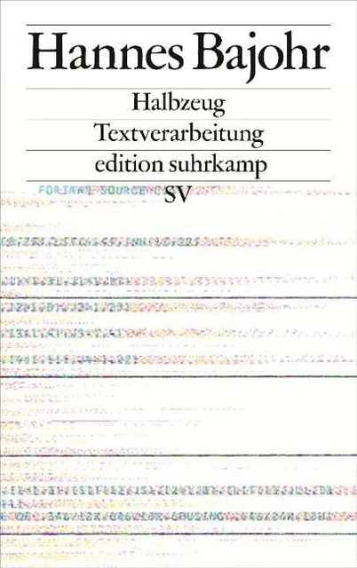 Halbzeug Bajohr, Hannes Buch