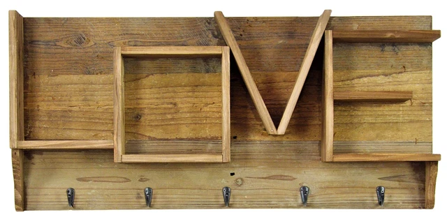 Mensola Legno appendiabiti attaccapanni amore LOVE Vintage Industrial Style e... Mensola Legno appendiabiti attaccapanni amore LOVE Vintage Industrial Style e...