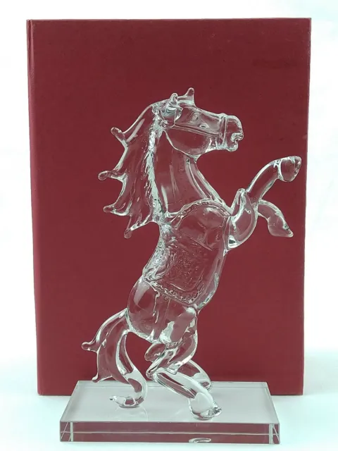 Crystal Clear Horse Glass Pony Home Decor Ornament Free Stand Gift Show Piece
