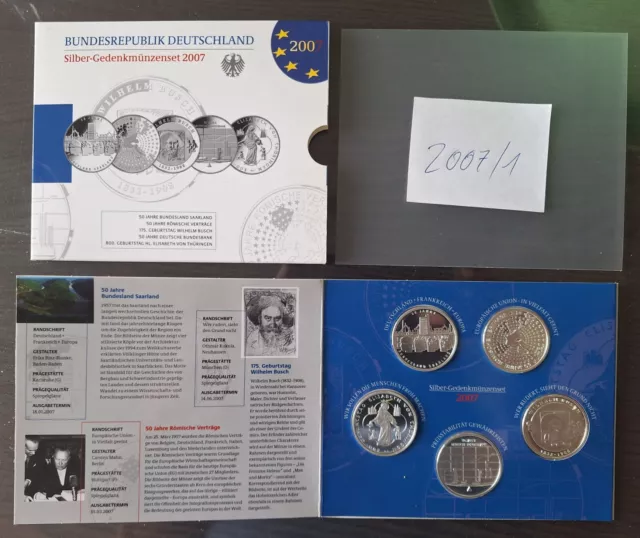 5 x 10 Euro Silber Gedenkmünzenset 2007 / 1