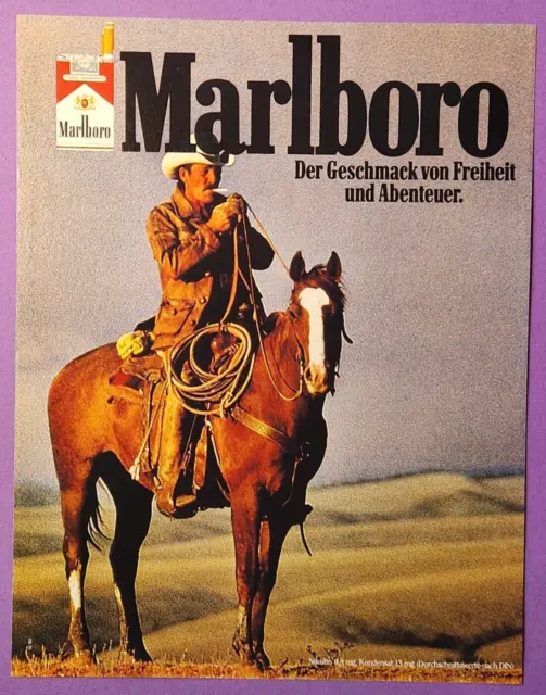 36. Marlboro Zigaretten Cowboy Werbeanzeige Werbung Reklame 1980