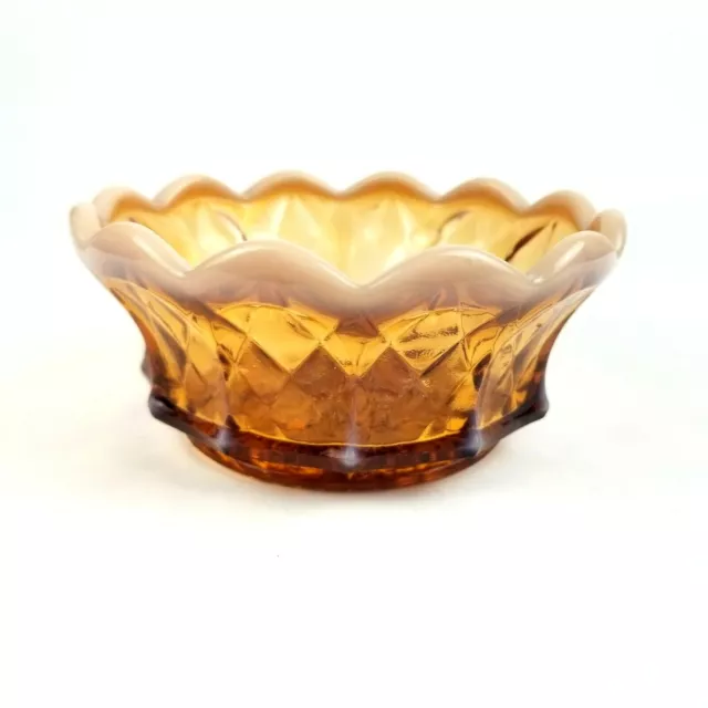 Fenton Glass Amber Opalescent Grape Nappy Bowl Dish Vintage