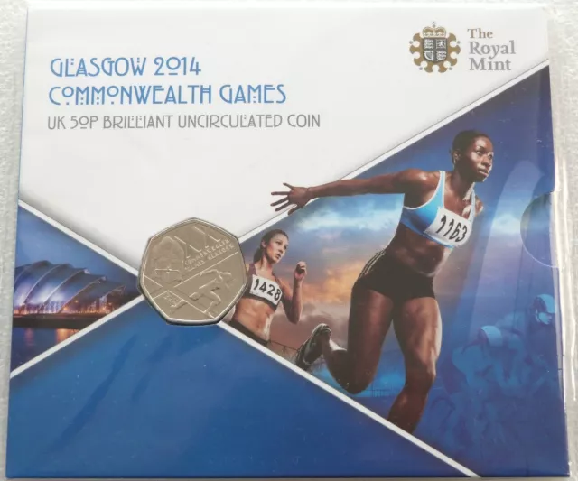 2014 Royal Mint Glasgow Commonwealth Games 50p Fifty Pence Coin Pack Sealed