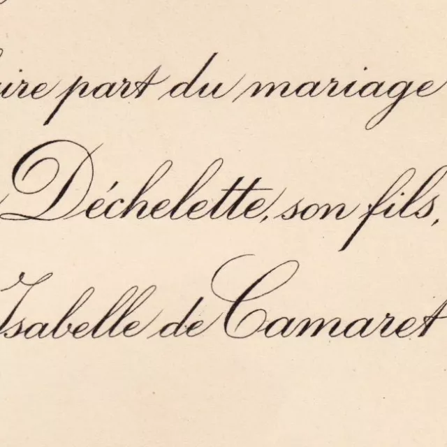 Adolphe Marie Dechelette Industriel Roanne 1913 Isabelle De Camaret Pernes