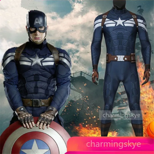 Avengers Infinity War Captain America Men Cosplay Costume Halloween 3D Bodysuit