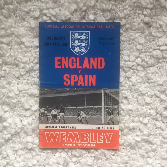 England v Spain Football Programme International Friendly Wembley 24/5/1967
