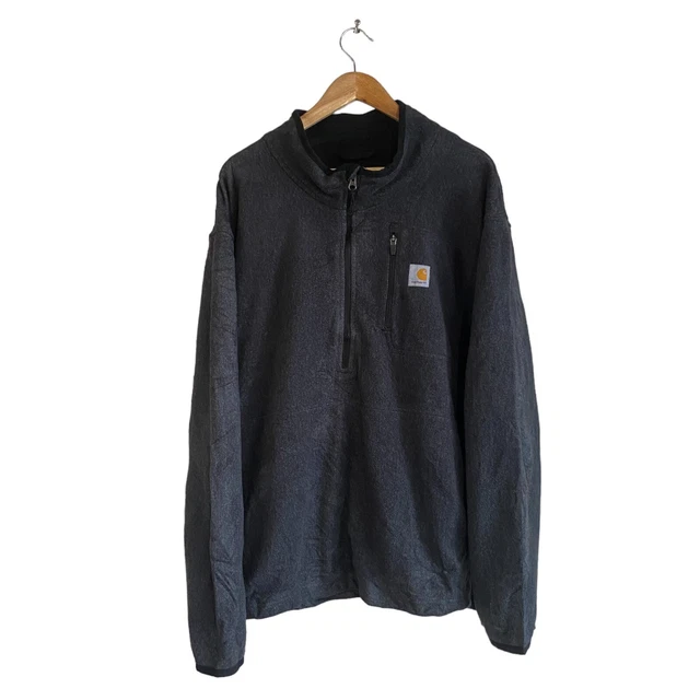 Da uomo grigio Carhartt cerniera quarto manica lunga pile taglia 3XL