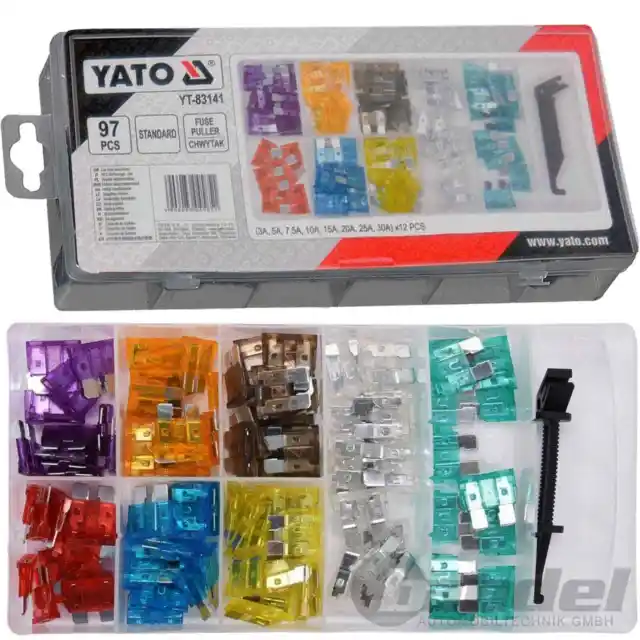 YATO Auto Sicura Standard Flach-Auto-Sicherung Assortimento 97-teilig 3-30A