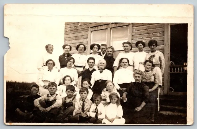 RPPC Family Group Picture  Real Photo  Postcard  c1920