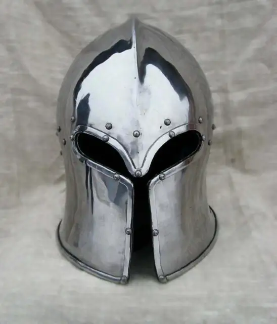 Mittelalterlicher Barbuda-Helm ~ Großer Tempelritter SCA LARP 18Gauge Helm
