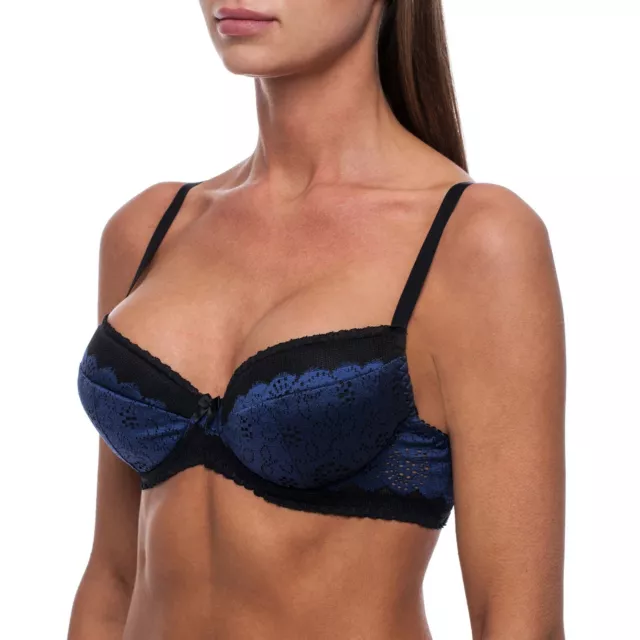 Strapless Push Up Bra Multiway Sexy Balcony Lace Padded Plunge Bras for  Women 