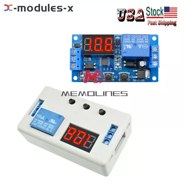 12V Digital LED Display Delay Timer Control Switch Automation Relay Module USA