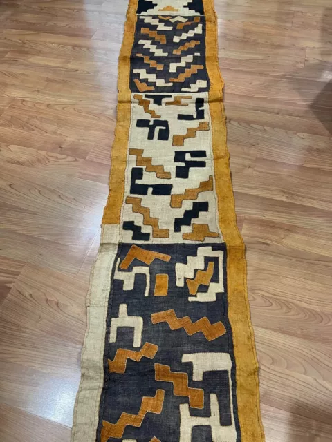 genuine 10 feet African Congo Kuba Raffia cloth fabric natural woven handmade
