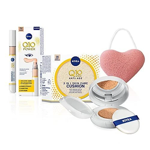 Nivea Q10 Plus Anti-Rughe Skin Care Cushion Crema Colorata Antietà 3 in1 & Ey...